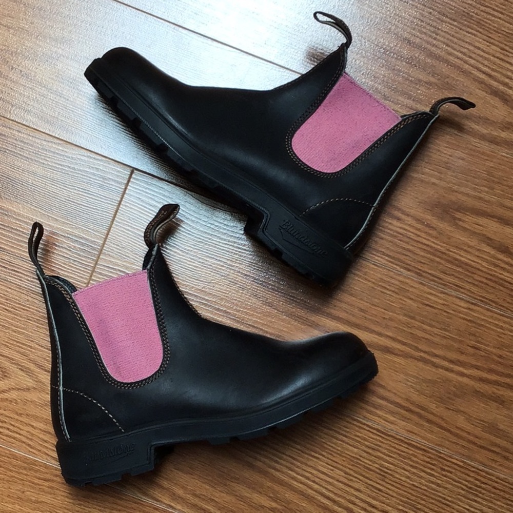 Blundstone US 7.5 leather brown pink chelsea boots